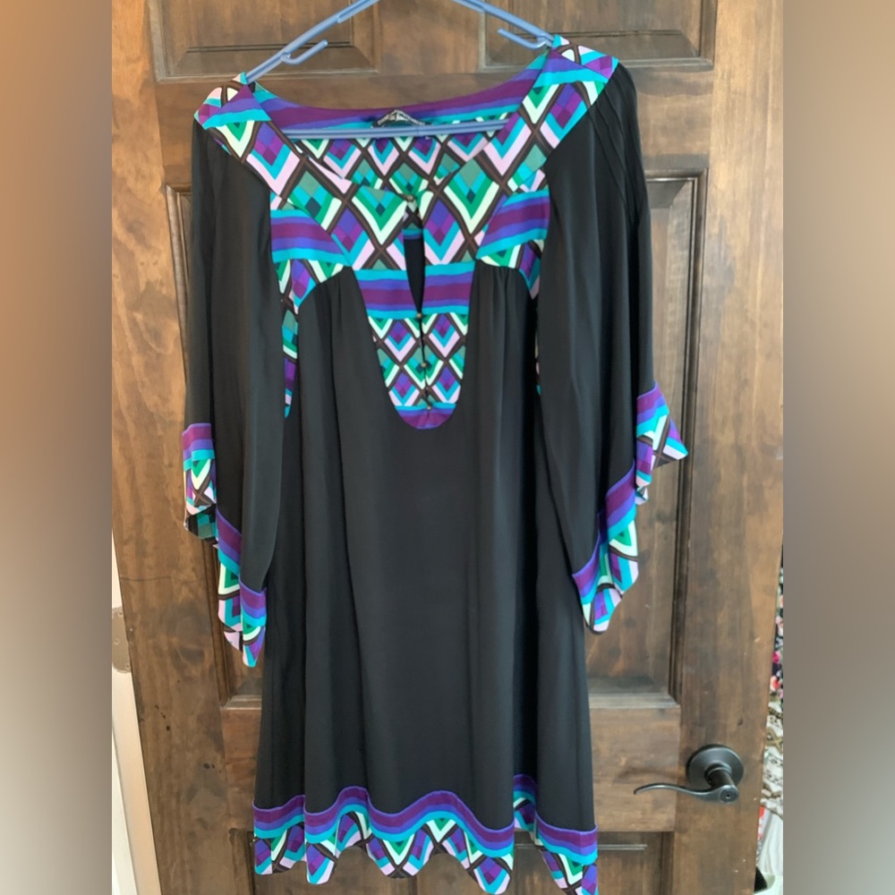 Diane Von Furstenberg black MuMu dress.